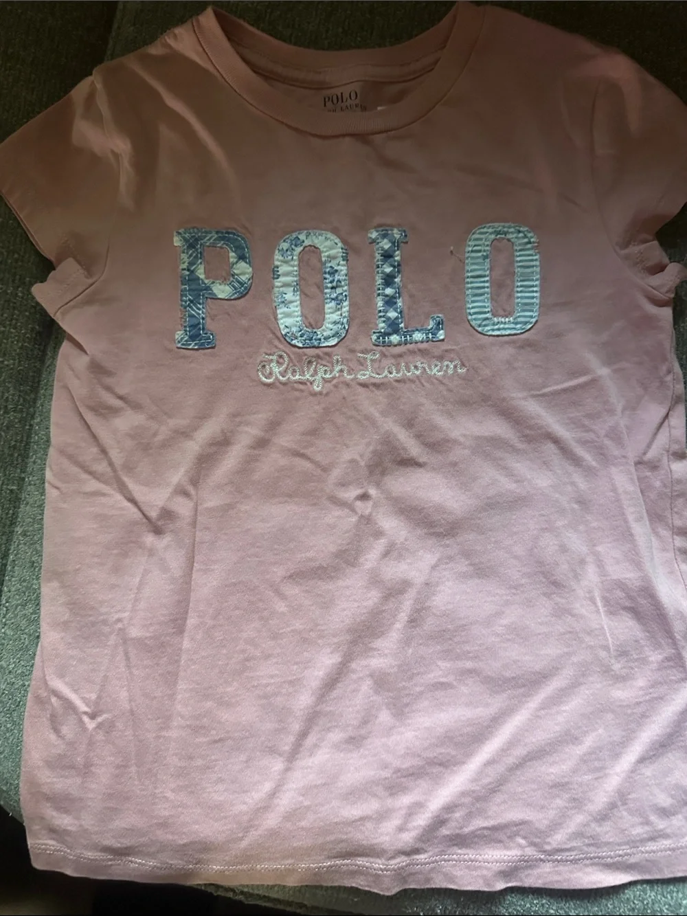 Ralph Lauren Pink Logo Tee with Light Blue Ruffle Skort